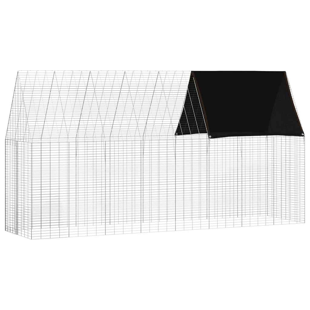 Κλουβί Κουνελιού Ασημί 400 x 100 x 210 εκ.