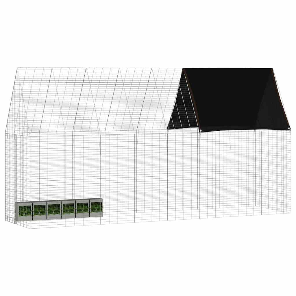 Κλουβί Κουνελιού Ασημί 400 x 100 x 210 εκ.