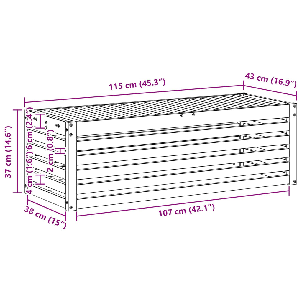 Παγκάκι Εξωτερικού Χώρου Στερεό Ξύλο Ακακίας Φυσικό – εικόνα προϊόντος 9