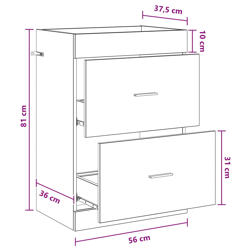 Ντουλάπι Κάτω από τον Νιπτήρα Λευκό 56 x 37,5 x 81 εκ