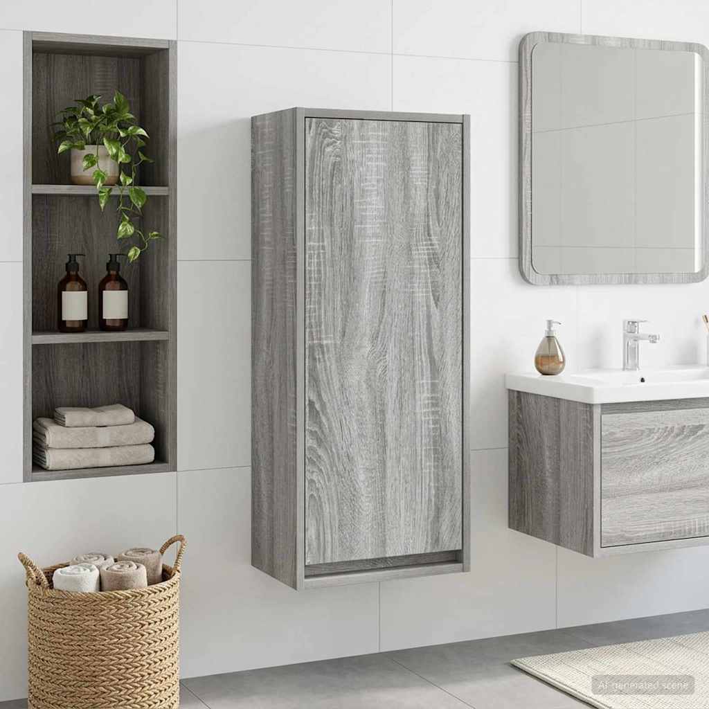 Επιτοίχιος νιπτήρας βανίλιας Γκρι Sonoma 35 x 20 x 81 εκ.