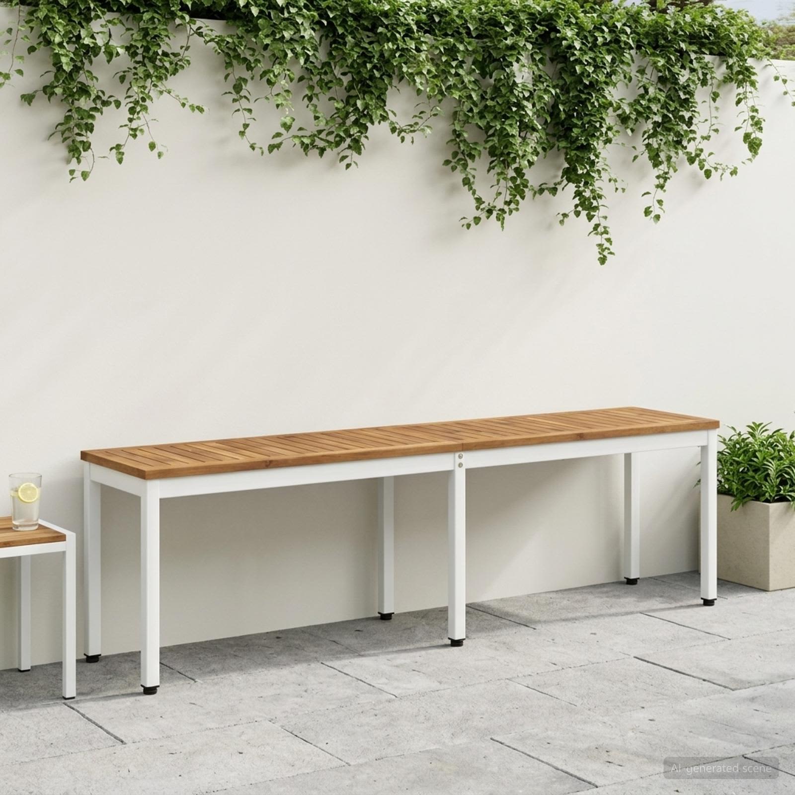 Παγκάκι κήπου 161 x 35 x 45 εκ Στερεό Ξύλο Ακακίας Ορθογώνιος