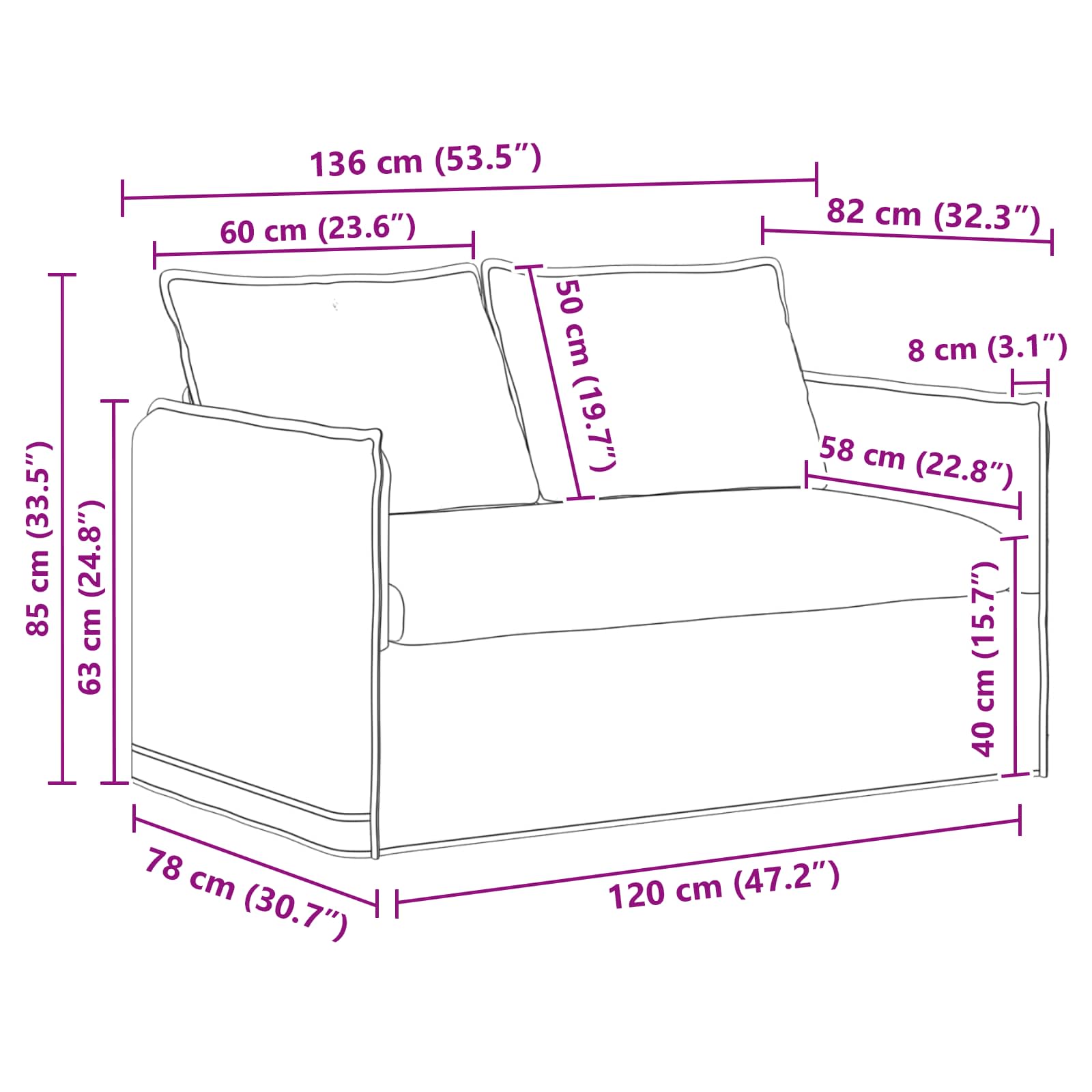 Σετ Καναπέ 2 τμχ. Σκούρο Πράσινο Ύφασμα