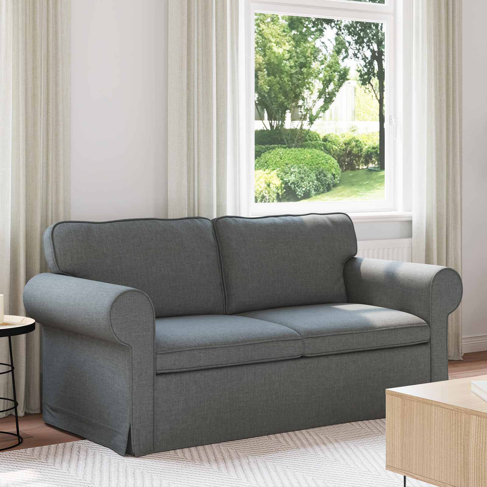 Καναπές Σκούρο Γκρι 175 x 82 x 80 εκ ύφασμα
