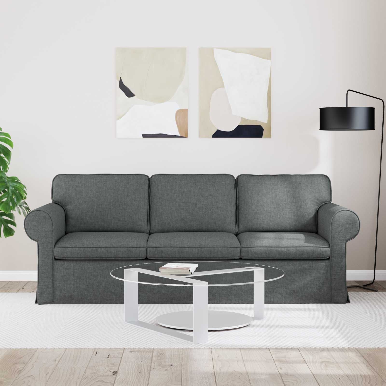 Καναπές Σκούρο Γκρι 215 x 82 x 80 εκ ύφασμα