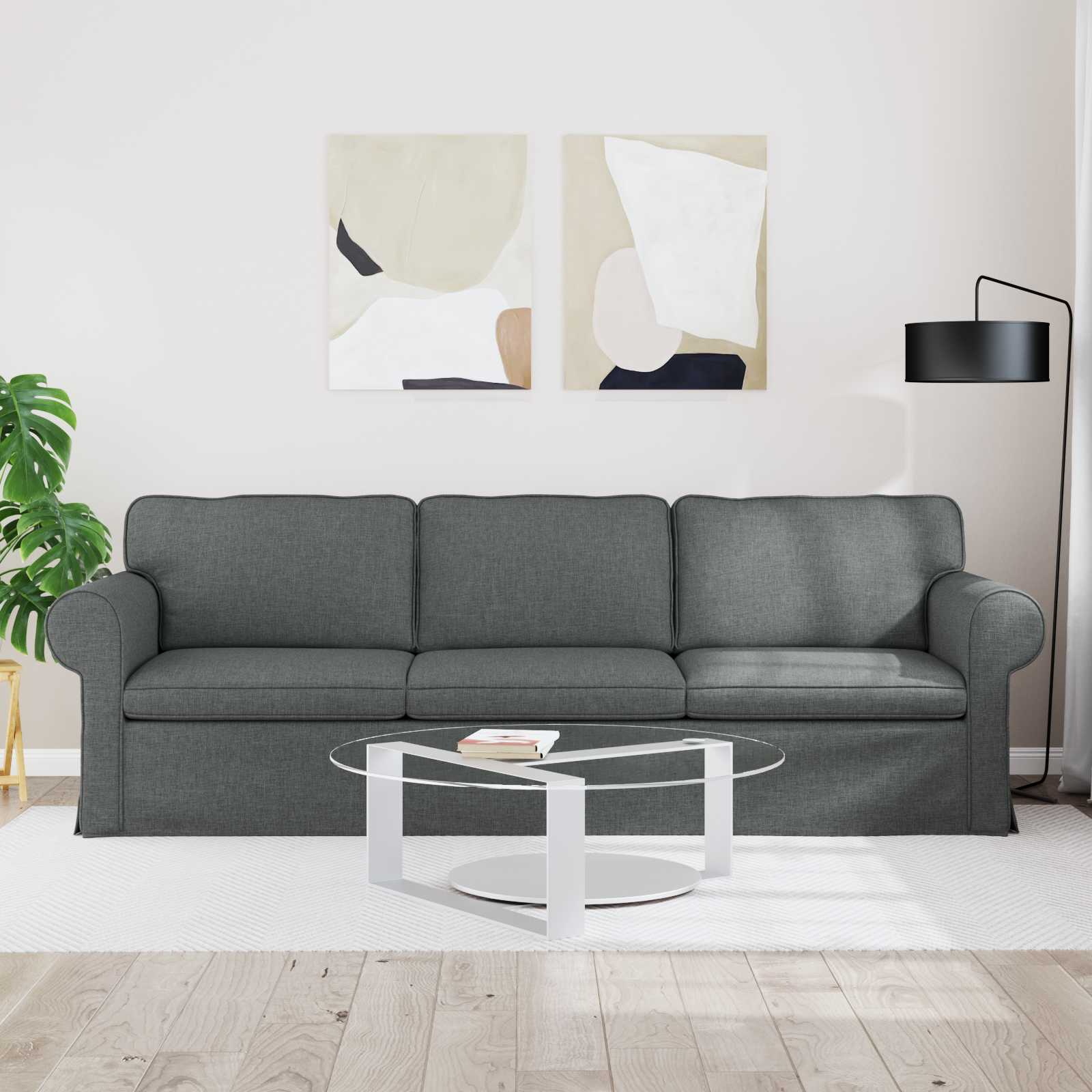 Καναπές Σκούρο Γκρι 245 x 82 x 80 εκ ύφασμα