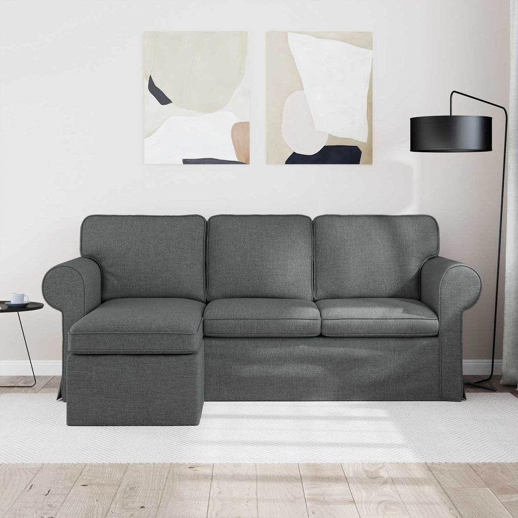 Καναπές Σκούρο Γκρι 195 x 138 x 80 εκ ύφασμα