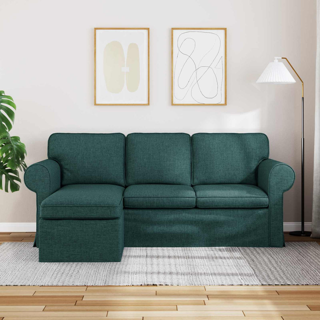 Καναπές Σκούρο Πράσινο 195 x 138 x 80 εκ ύφασμα