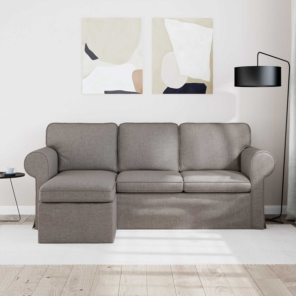 Καναπές Taupe 195 x 138 x 80 εκ ύφασμα