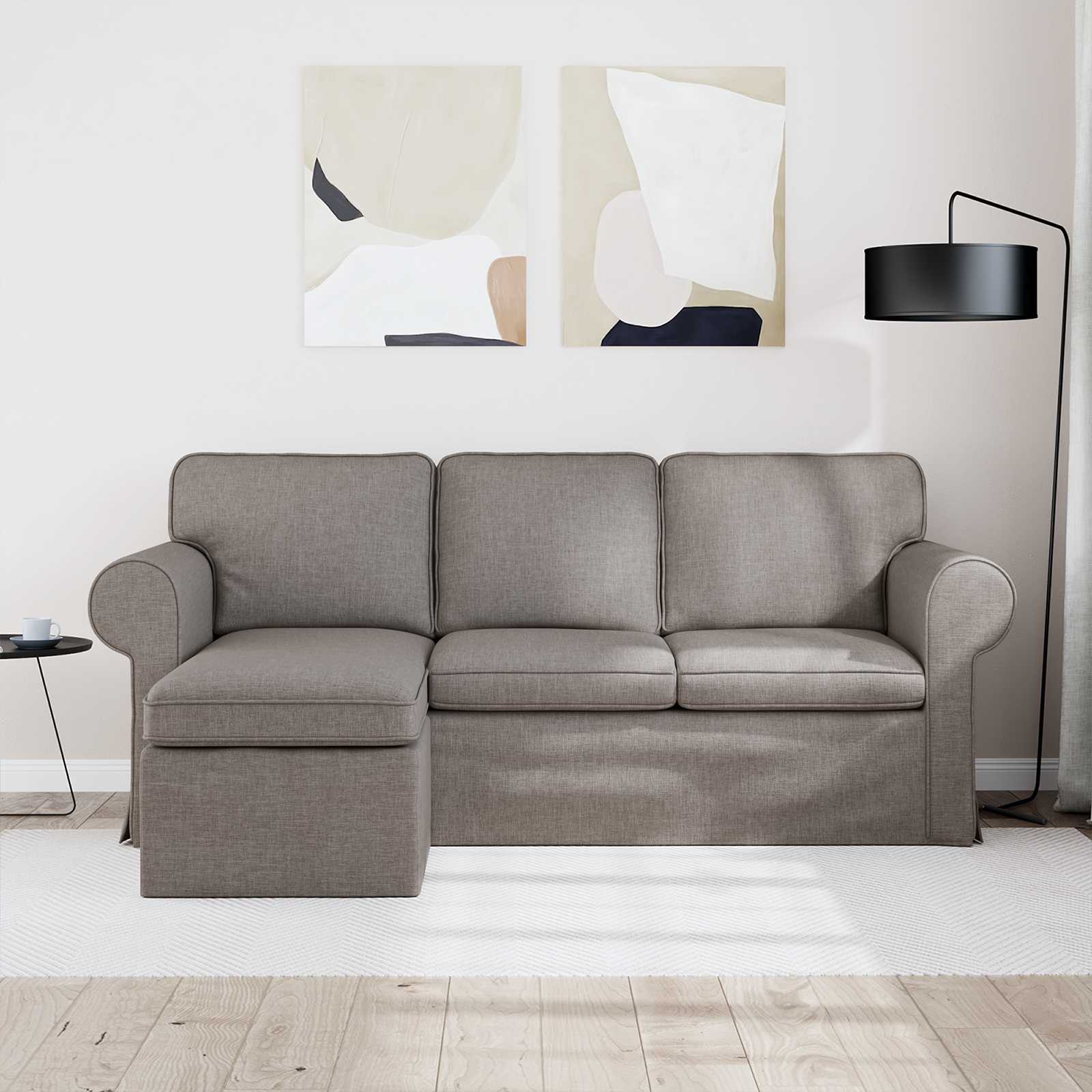 Καναπές Taupe 195 x 138 x 80 εκ ύφασμα