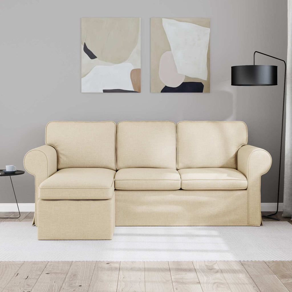 Καναπές Κρεμ 195 x 138 x 80 εκ ύφασμα
