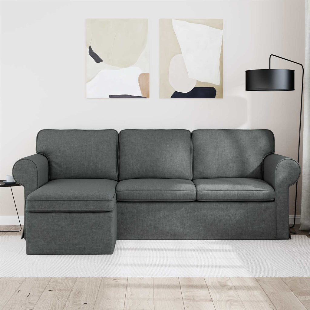 Καναπές Σκούρο Γκρι 215 x 138 x 80 εκ ύφασμα