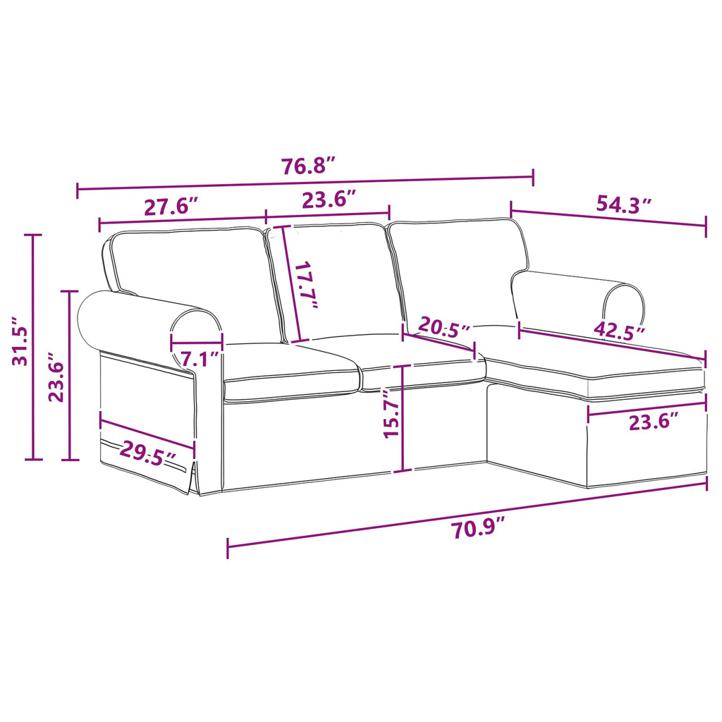 Καναπές Σκούρο Γκρι 215 x 138 x 80 εκ ύφασμα