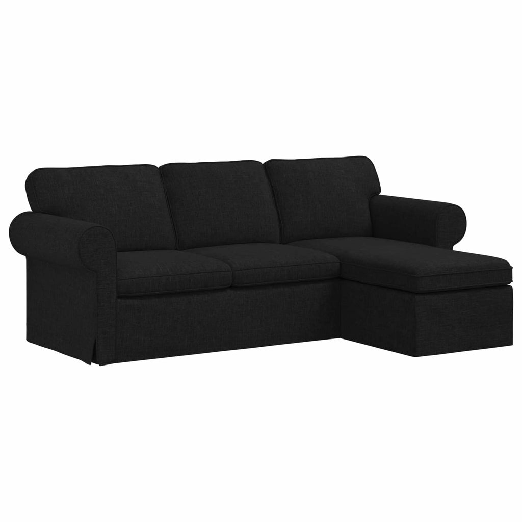 Καναπές Μαύρο 215 x 138 x 80 εκ ύφασμα
