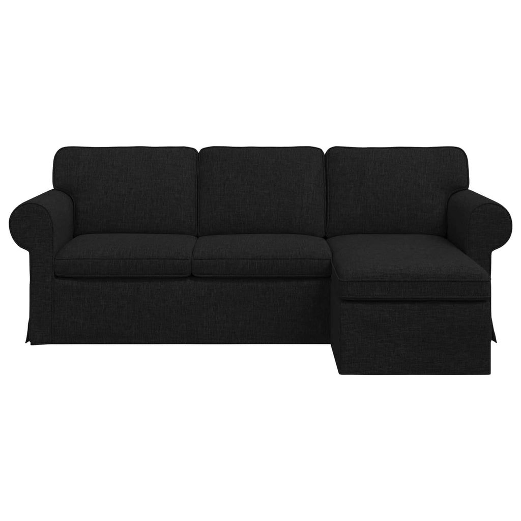 Καναπές Μαύρο 215 x 138 x 80 εκ ύφασμα