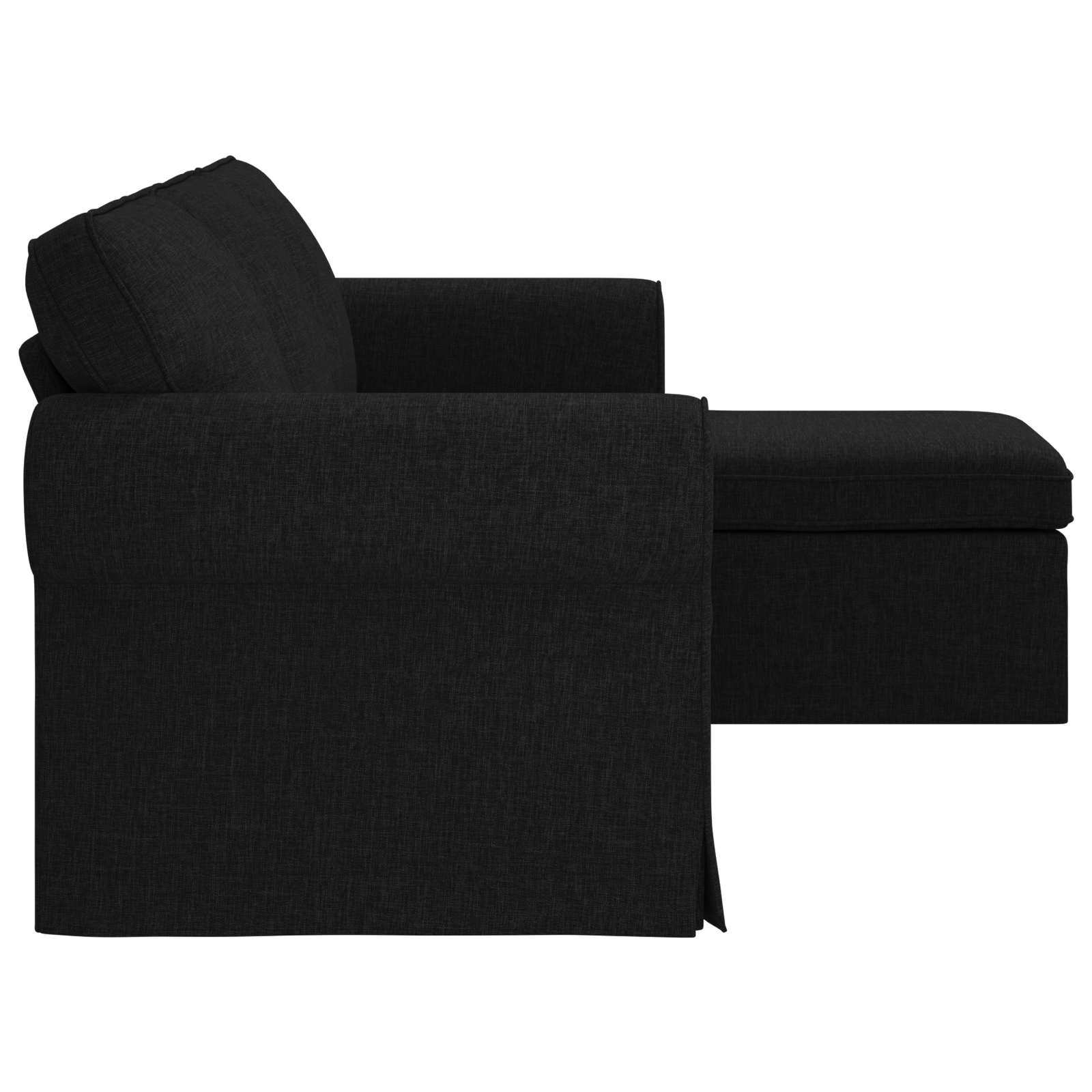 Καναπές Μαύρο 215 x 138 x 80 εκ ύφασμα