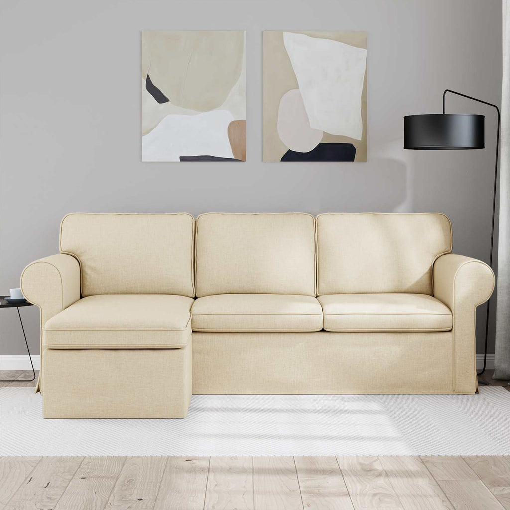 Καναπές Κρεμ 215 x 138 x 80 εκ ύφασμα