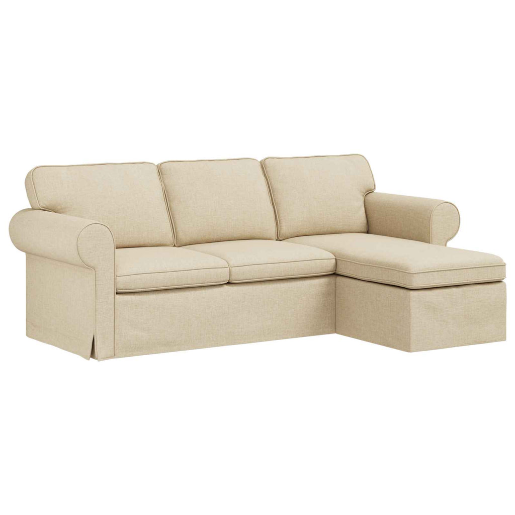 Καναπές Κρεμ 215 x 138 x 80 εκ ύφασμα