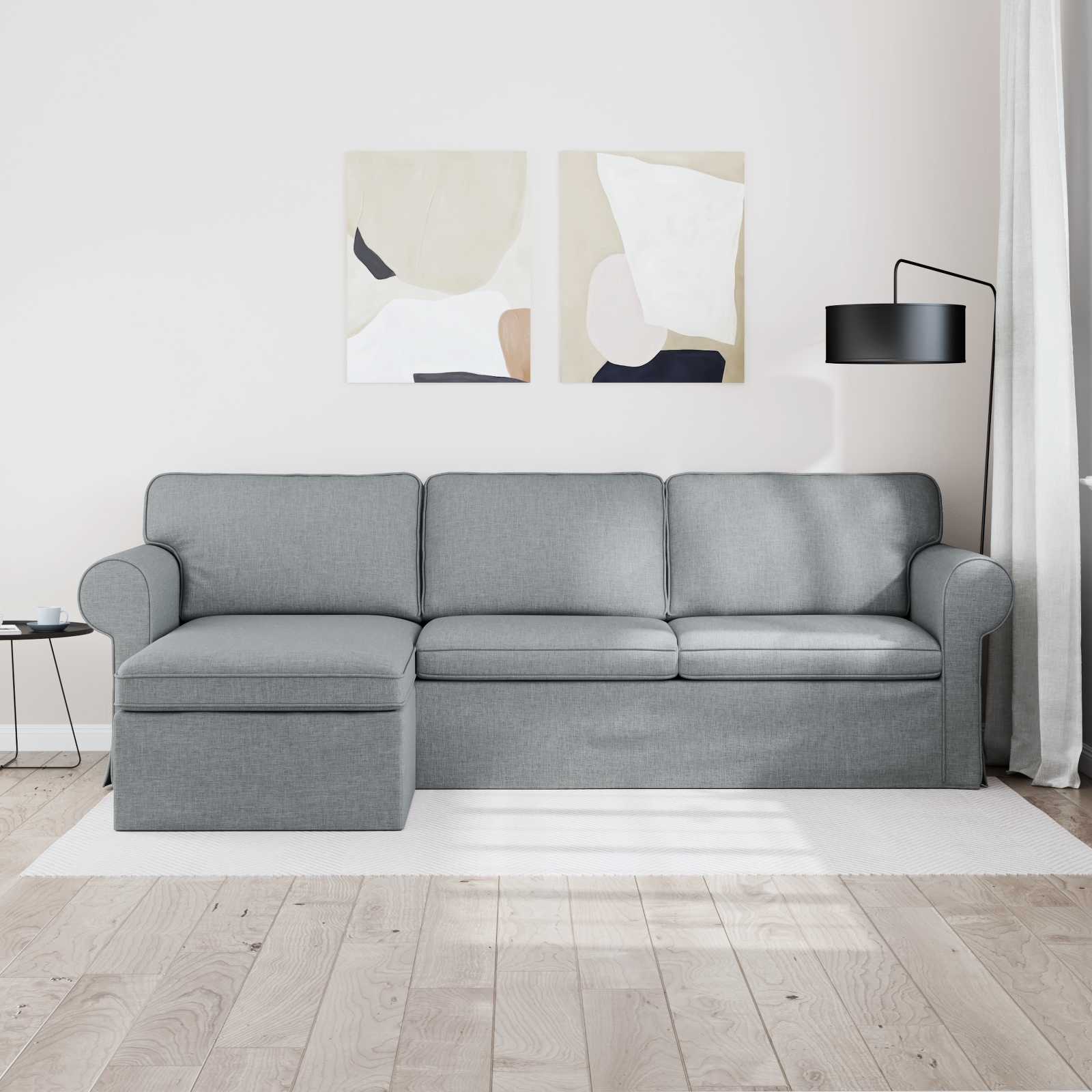 Καναπές Ανοιχτό γκρι 245 x 138 x 80 εκ ύφασμα