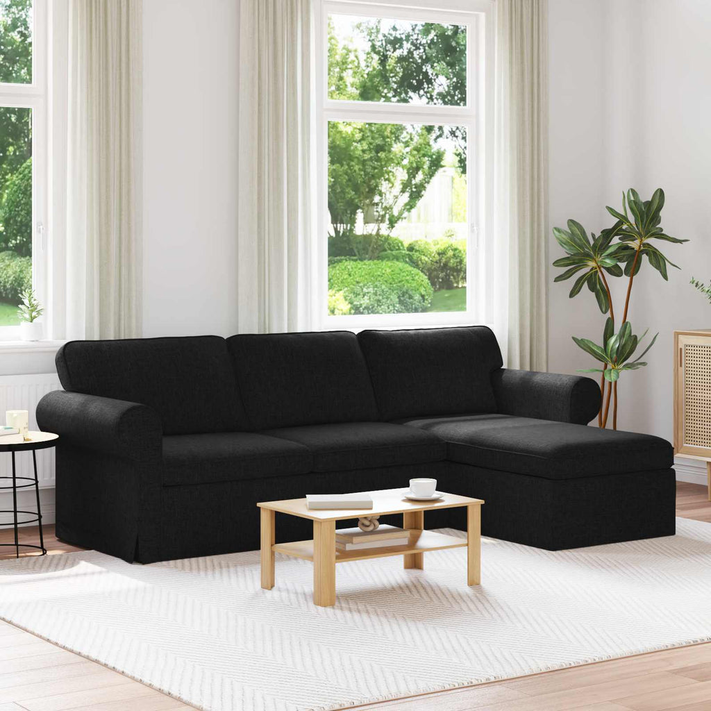 Καναπές Μαύρο 245 x 138 x 80 εκ ύφασμα
