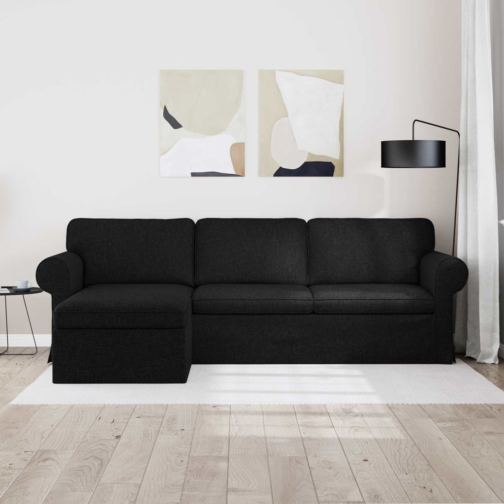 Καναπές Μαύρο 245 x 138 x 80 εκ ύφασμα