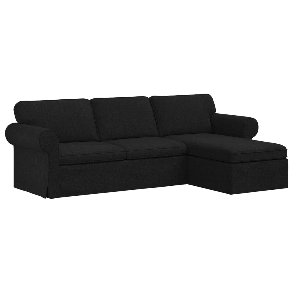 Καναπές Μαύρο 245 x 138 x 80 εκ ύφασμα