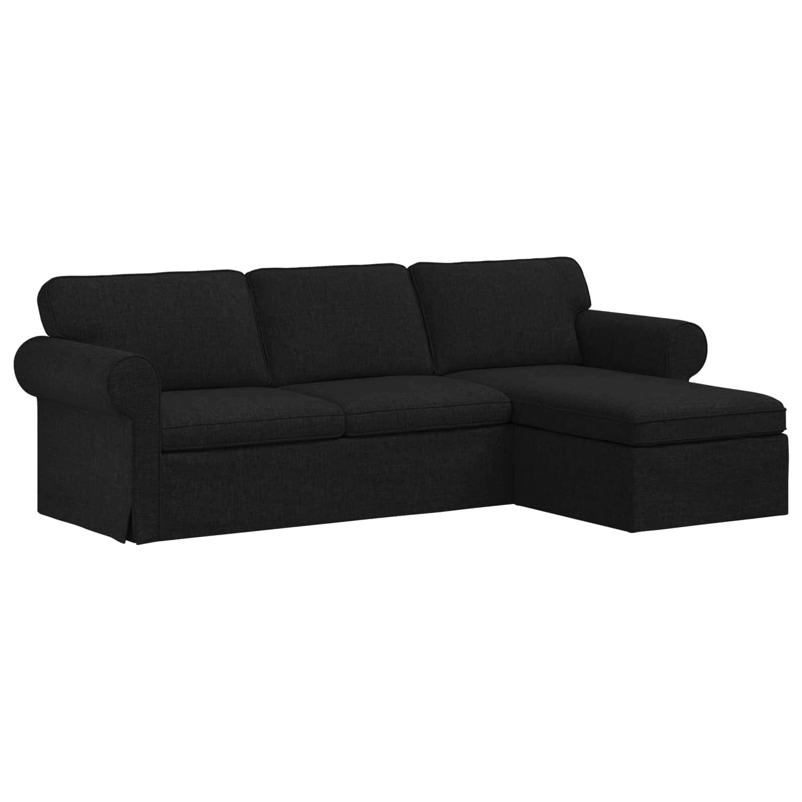 Καναπές Μαύρο 245 x 138 x 80 εκ ύφασμα
