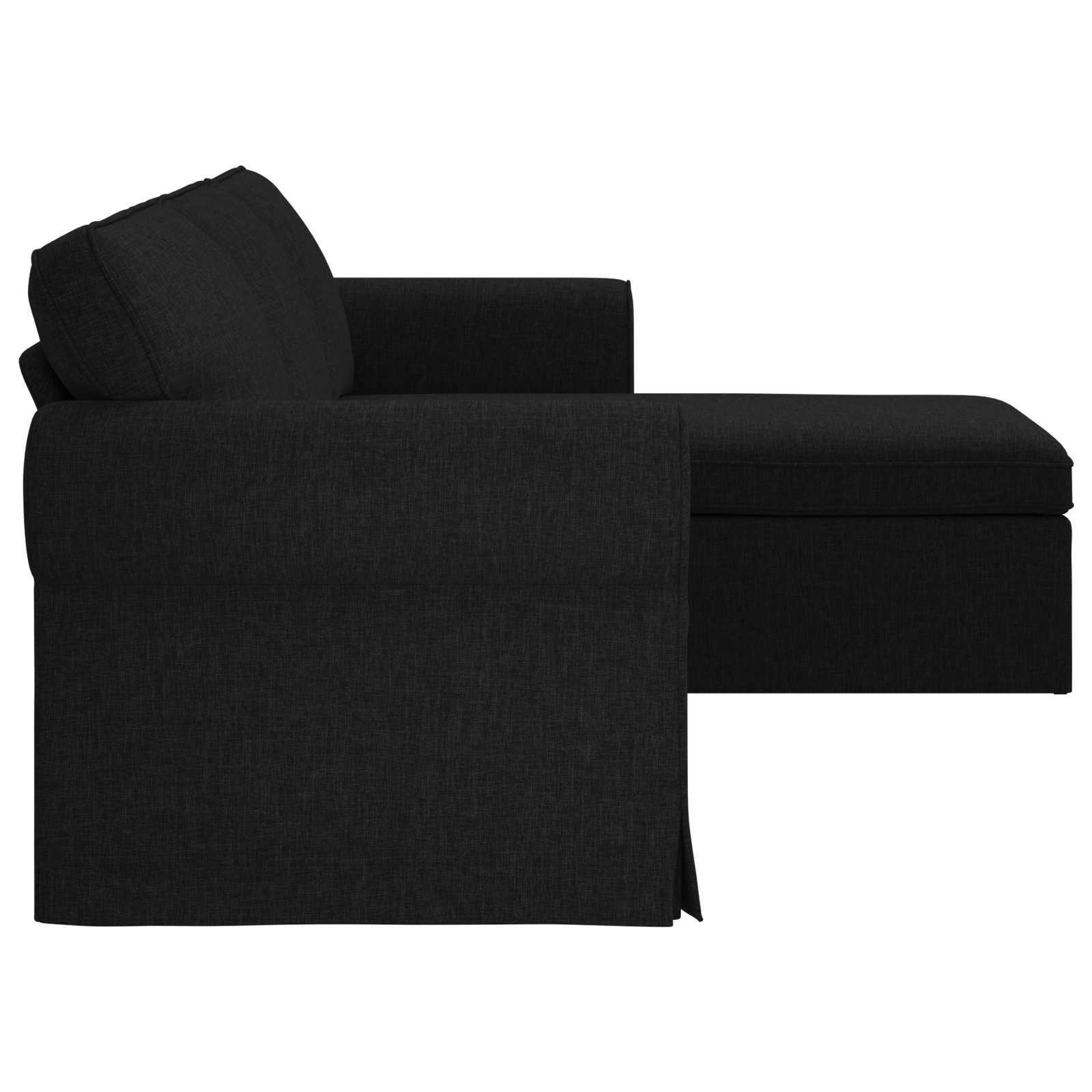 Καναπές Μαύρο 245 x 138 x 80 εκ ύφασμα