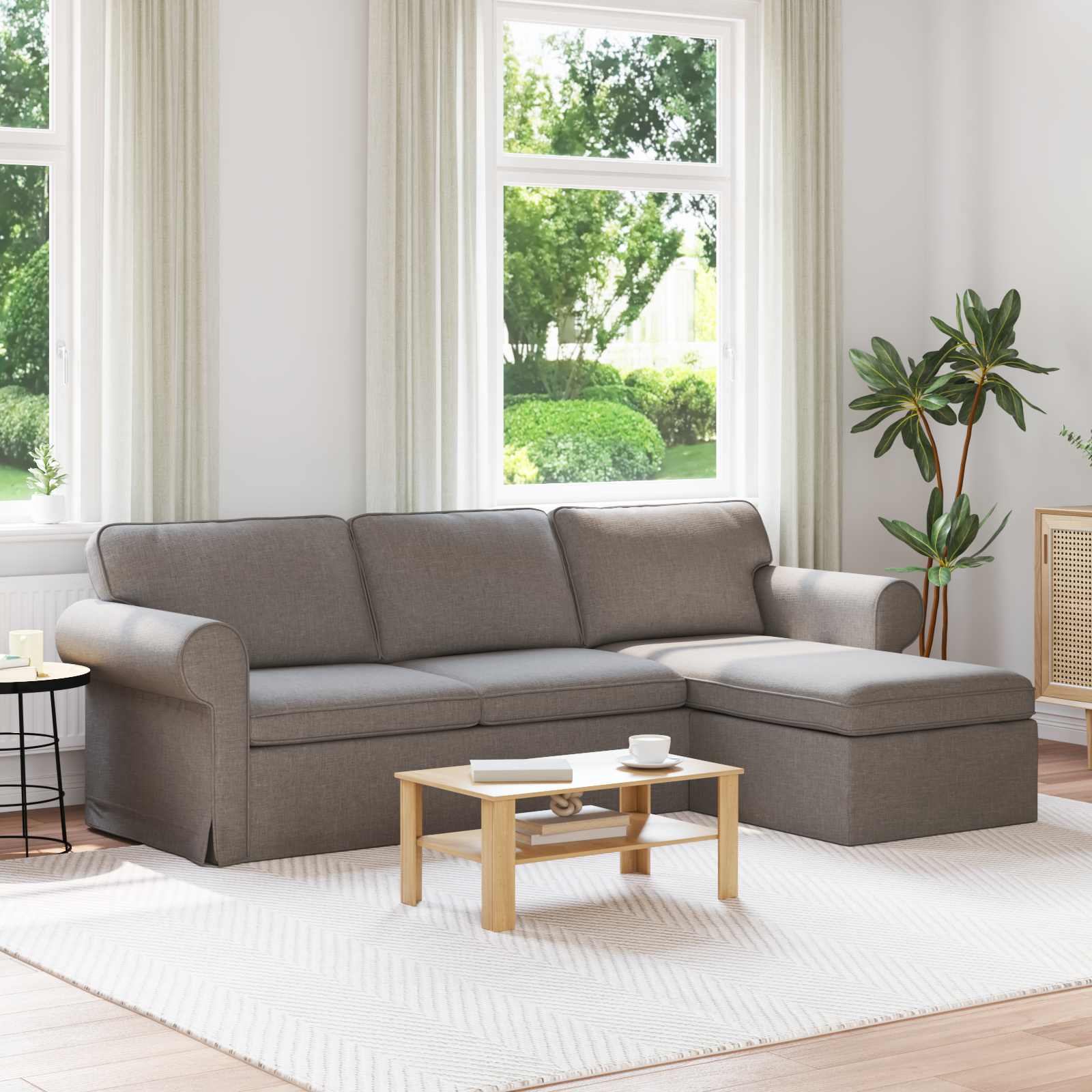 Καναπές Taupe 245 x 138 x 80 εκ ύφασμα