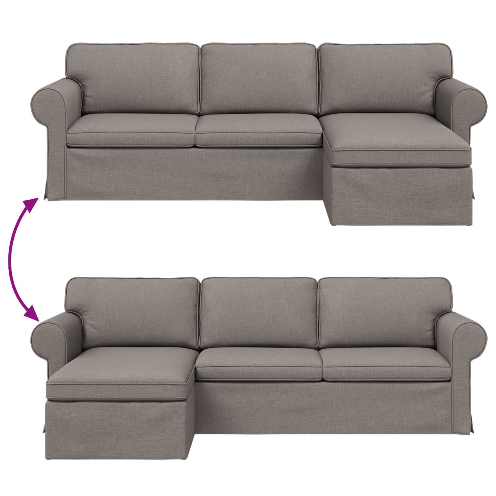 Καναπές Taupe 245 x 138 x 80 εκ ύφασμα