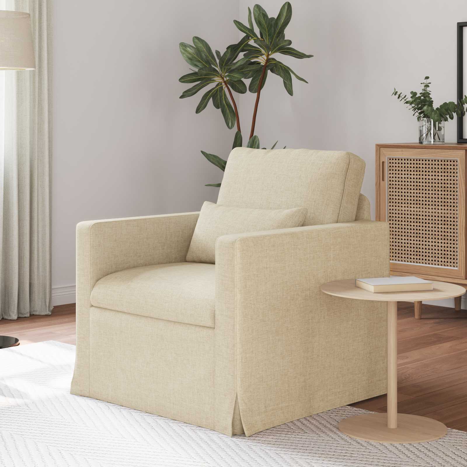 Καναπές Κρεμ 78 x 78 x 80 εκ. ύφασμα