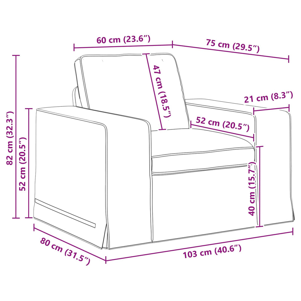 Καναπές Κρεμ 103 x 80 x 82 εκ ύφασμα