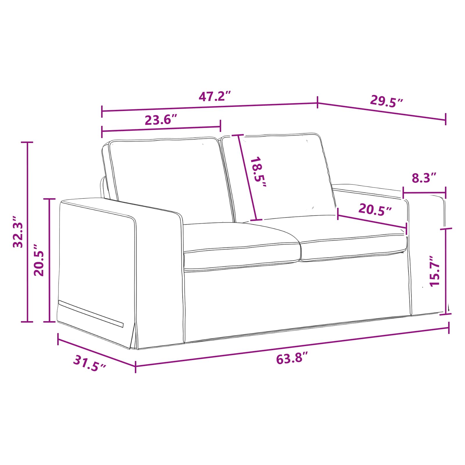 Καναπές Σκούρο Γκρι 162 x 80 x 82 εκ ύφασμα