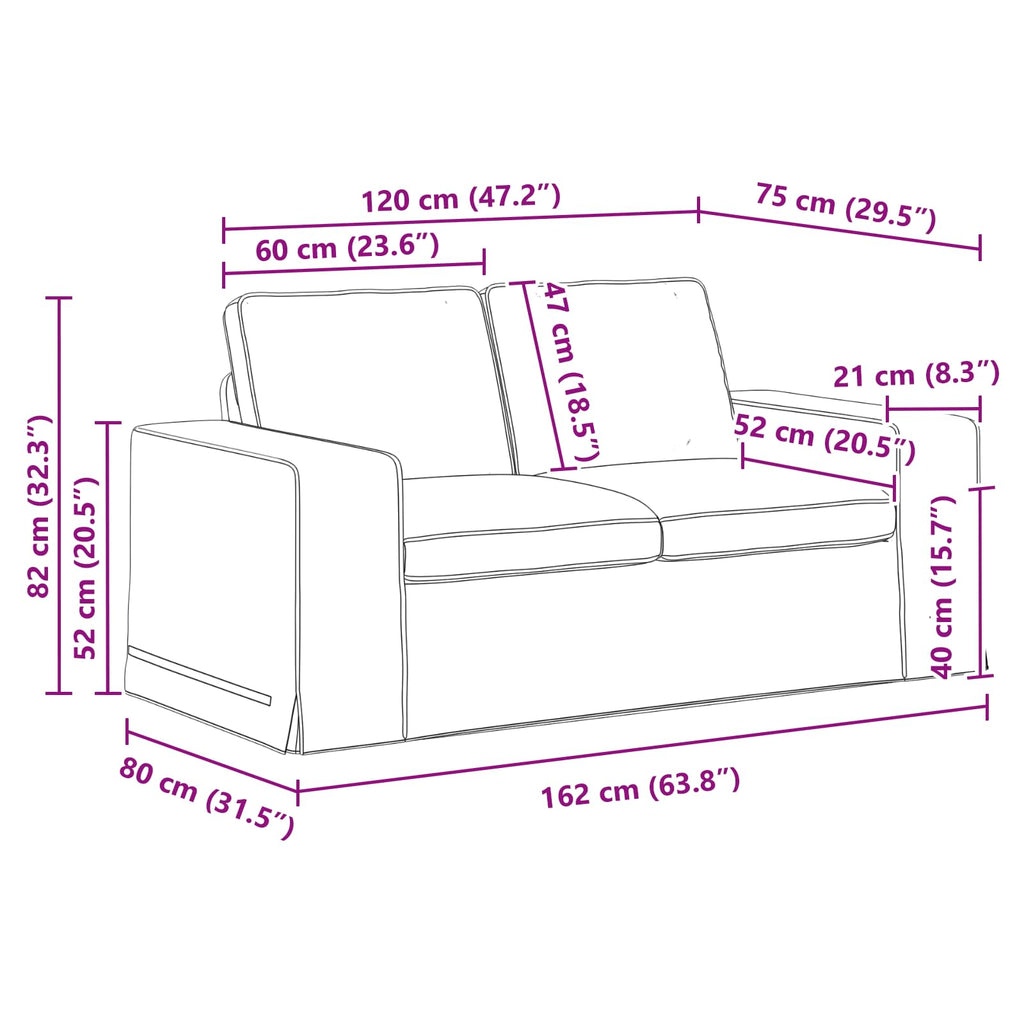 Καναπές Κρεμ 162 x 80 x 82 εκ ύφασμα
