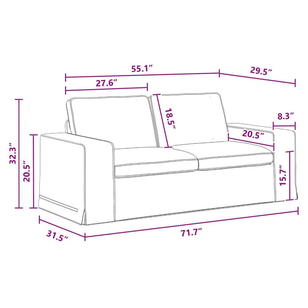 Καναπές Σκούρο Γκρι 182 x 80 x 82 εκ ύφασμα