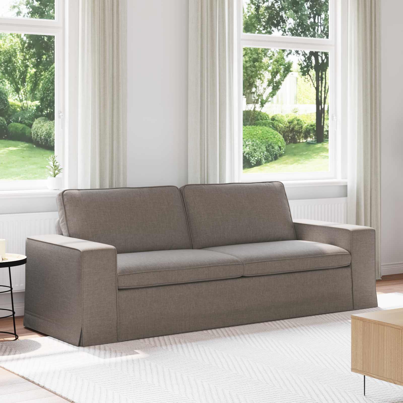 Καναπές Taupe 222 x 80 x 82 εκ ύφασμα