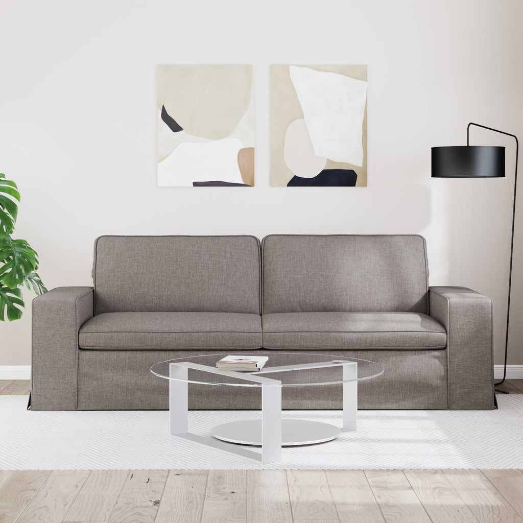 Καναπές Taupe 222 x 80 x 82 εκ ύφασμα