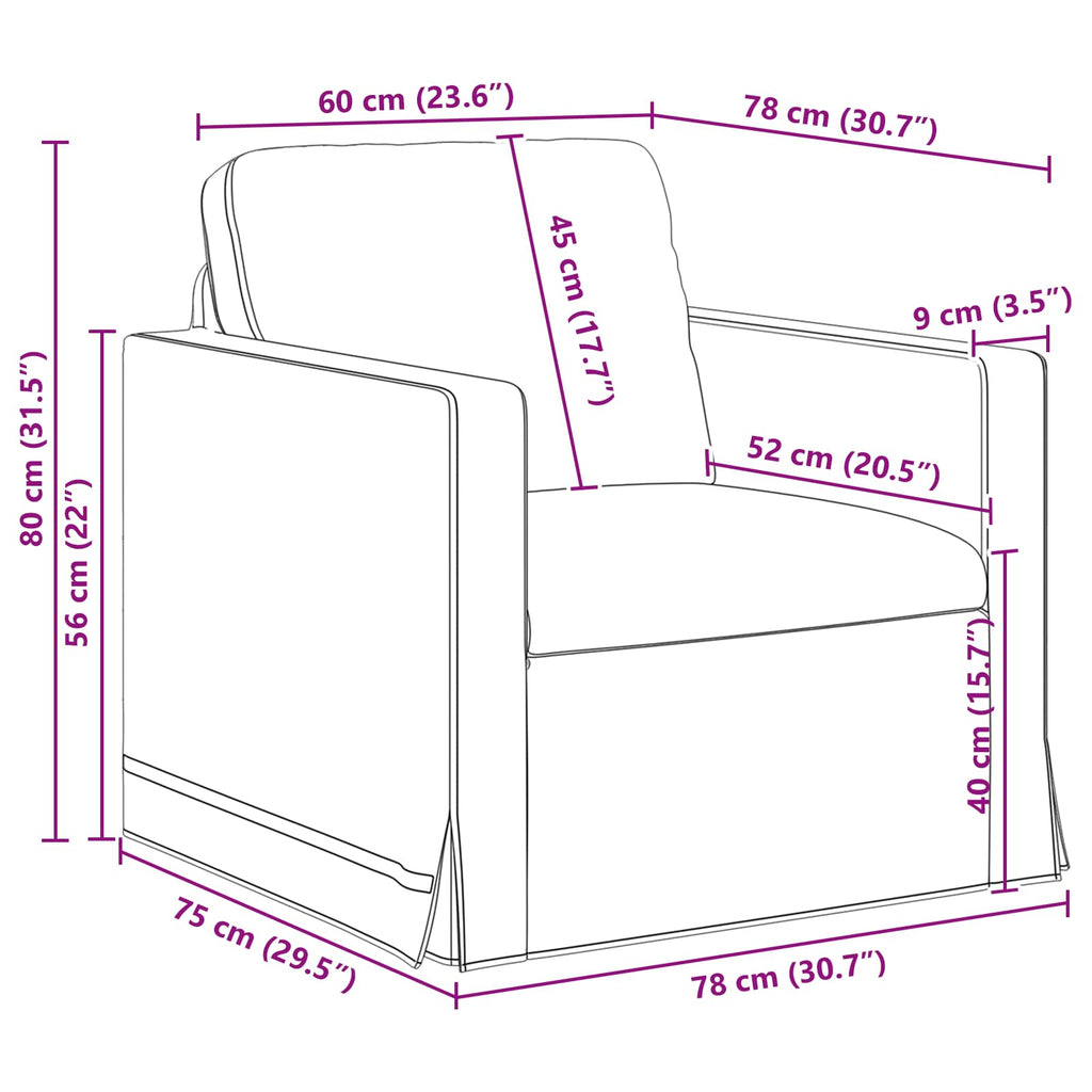Καναπές Ροζ 78 x 78 x 80 εκ. Βελούδο