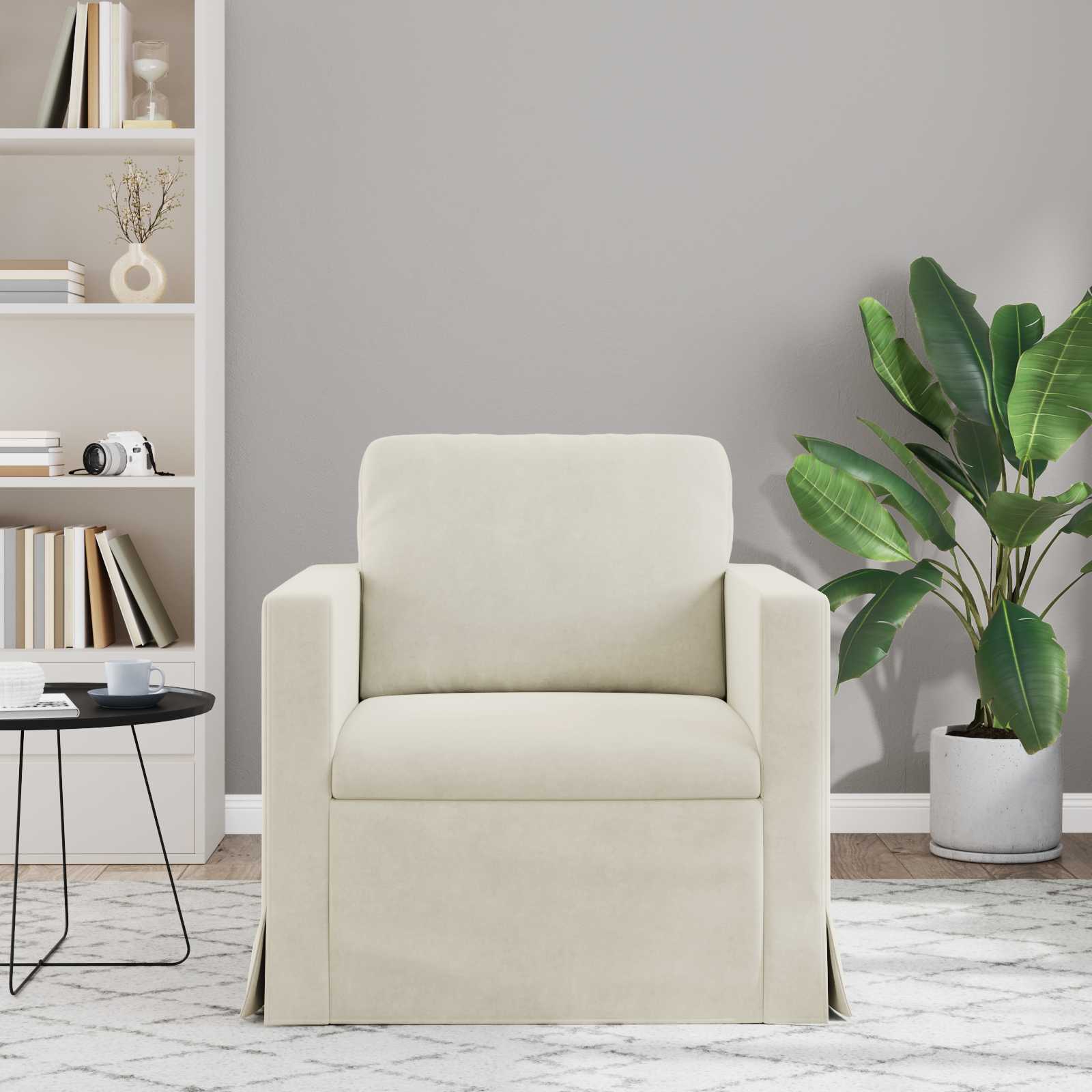 Καναπές Κρεμ 78 x 78 x 80 εκ. Βελούδο