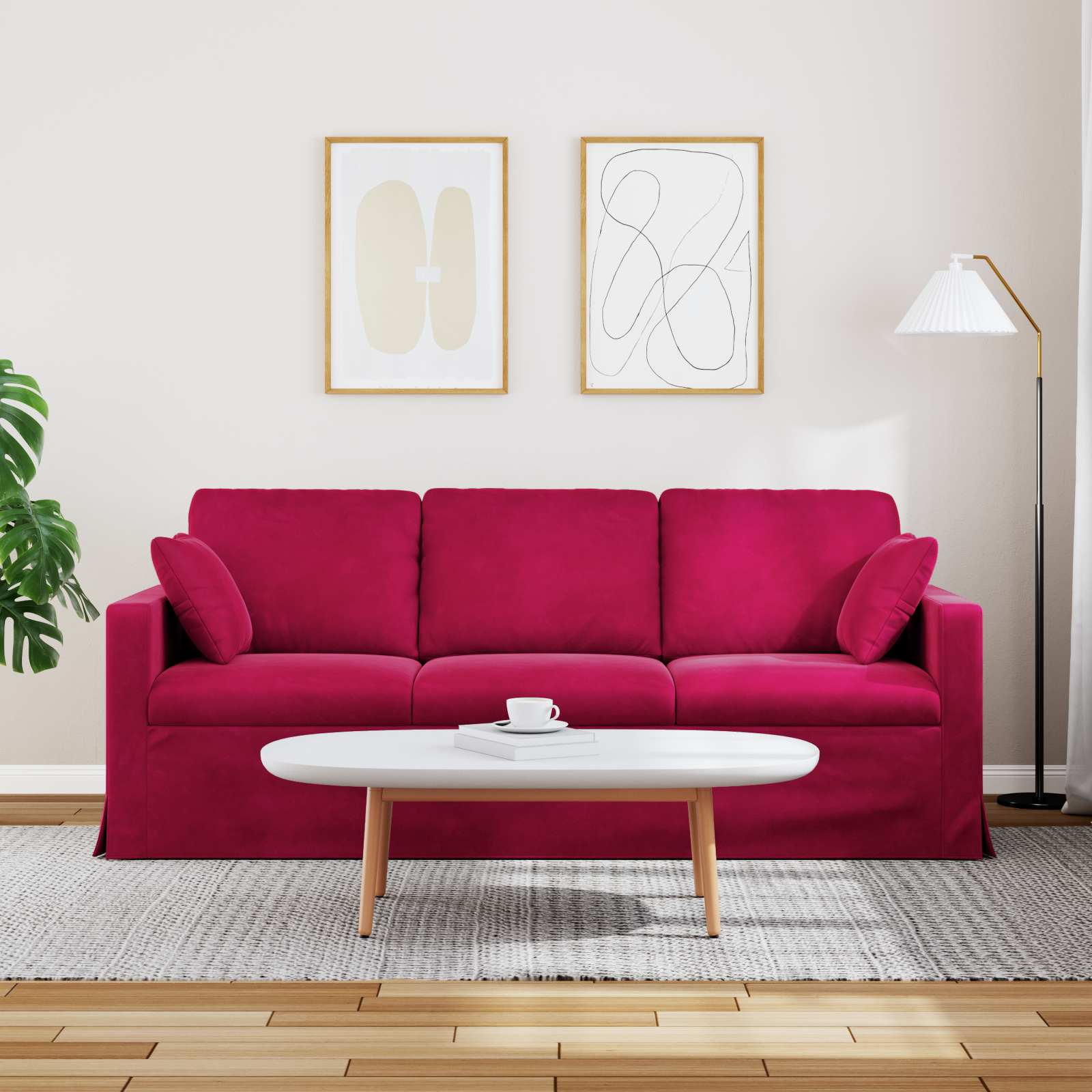 Καναπές Κόκκινο 198 x 78 x 80 εκ Βελούδο
