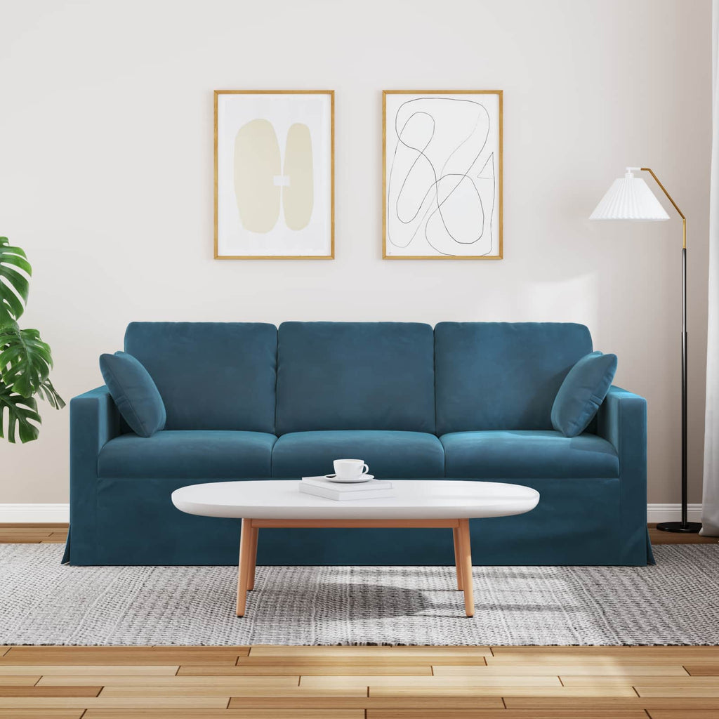 Καναπές Μπλε 198 x 78 x 80 εκ Βελούδο