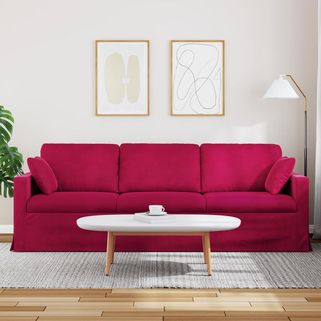 Καναπές Κόκκινο 228 x 78 x 80 εκ Βελούδο