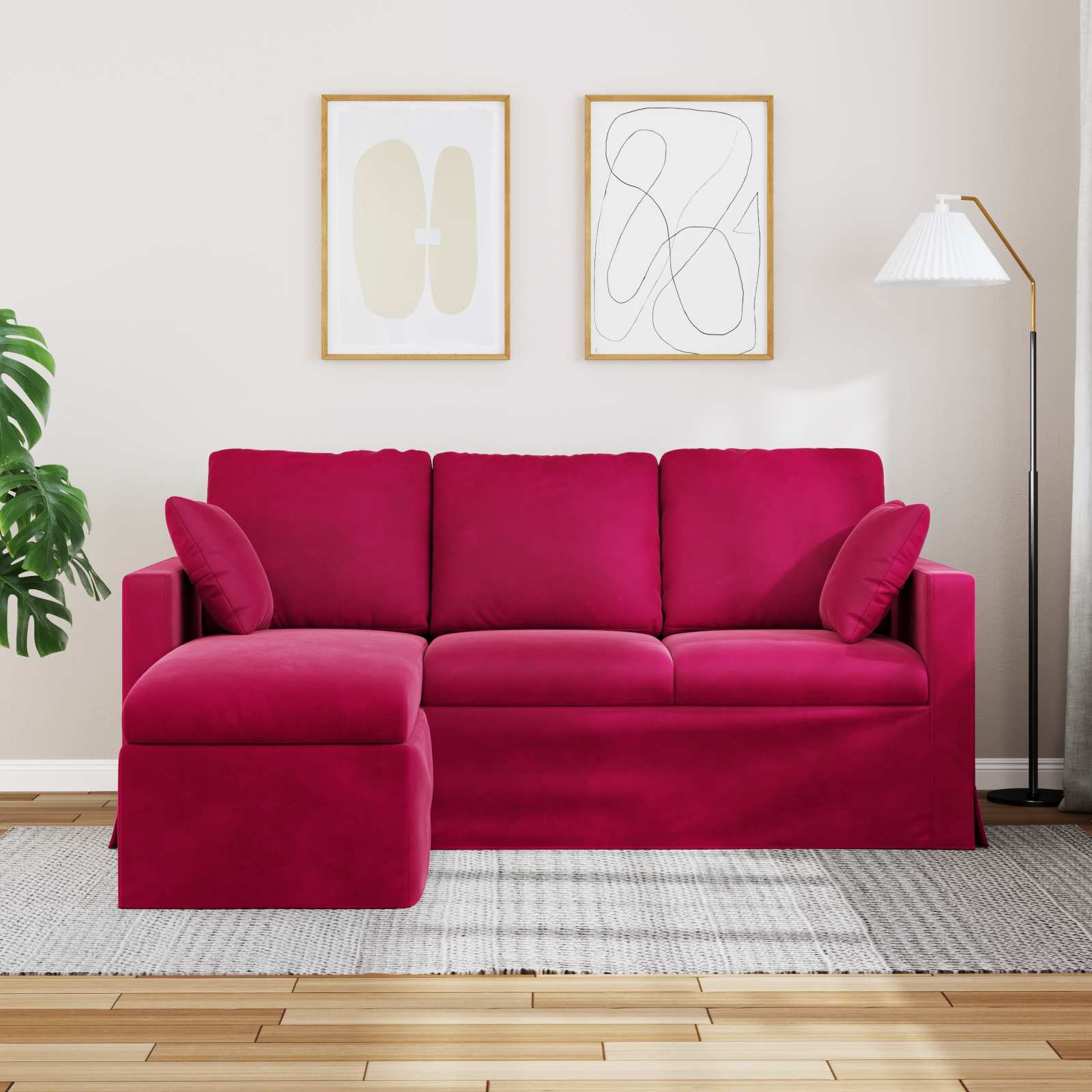 Καναπές Κόκκινο 178 x 134 x 80 εκ Βελούδο