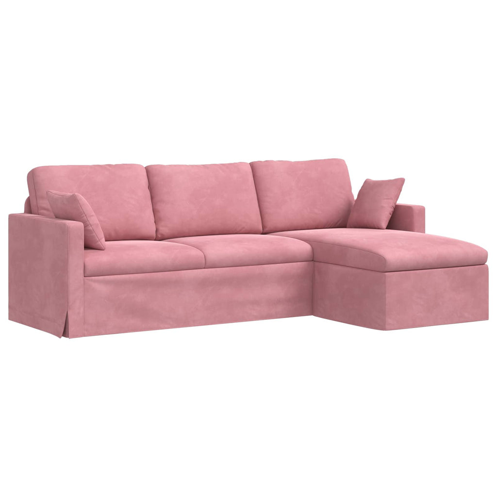 Καναπές Ροζ 228 x 134 x 80 εκ Βελούδο
