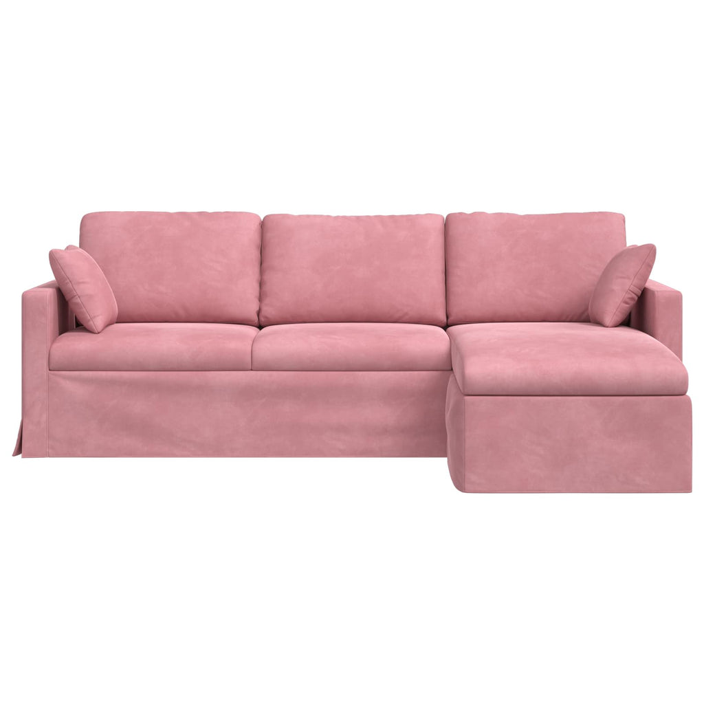 Καναπές Ροζ 228 x 134 x 80 εκ Βελούδο