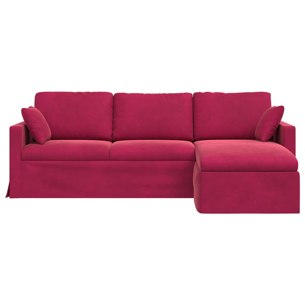 Καναπές Κόκκινο 228 x 134 x 80 εκ Βελούδο