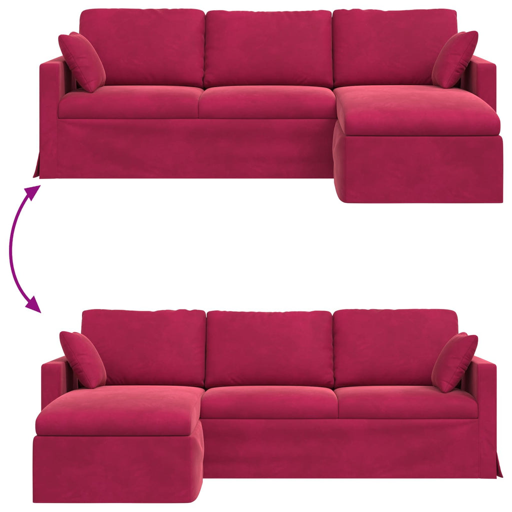 Καναπές Κόκκινο 228 x 134 x 80 εκ Βελούδο
