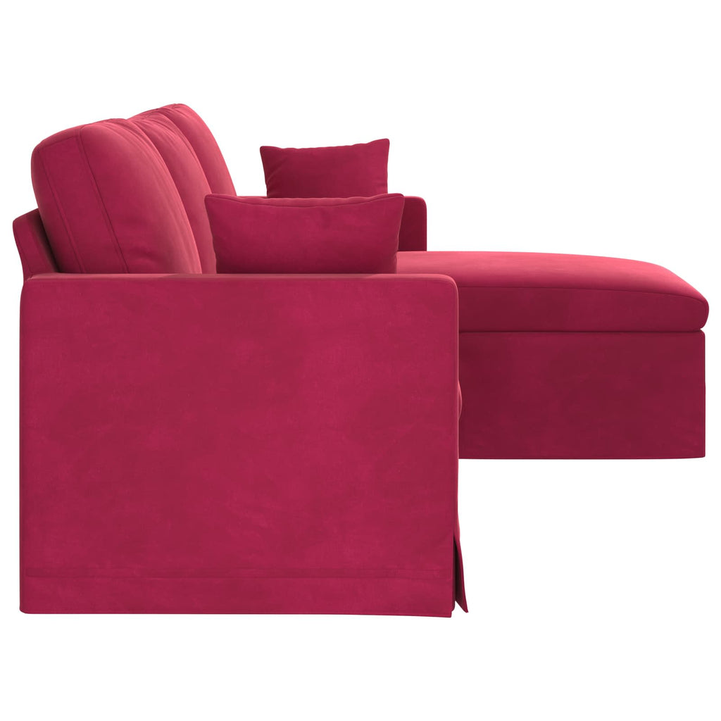 Καναπές Κόκκινο 228 x 134 x 80 εκ Βελούδο