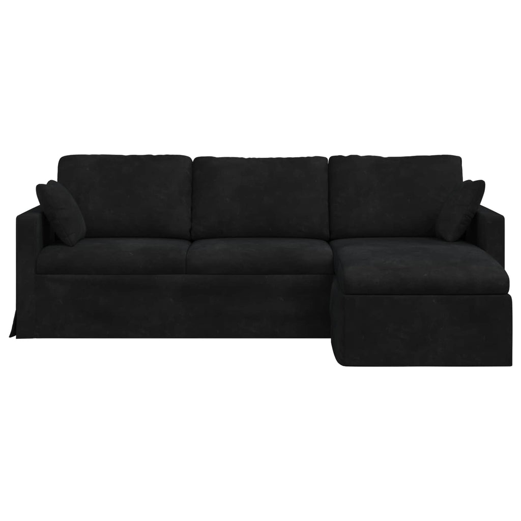 Καναπές Μαύρο 228 x 134 x 80 εκ Βελούδο