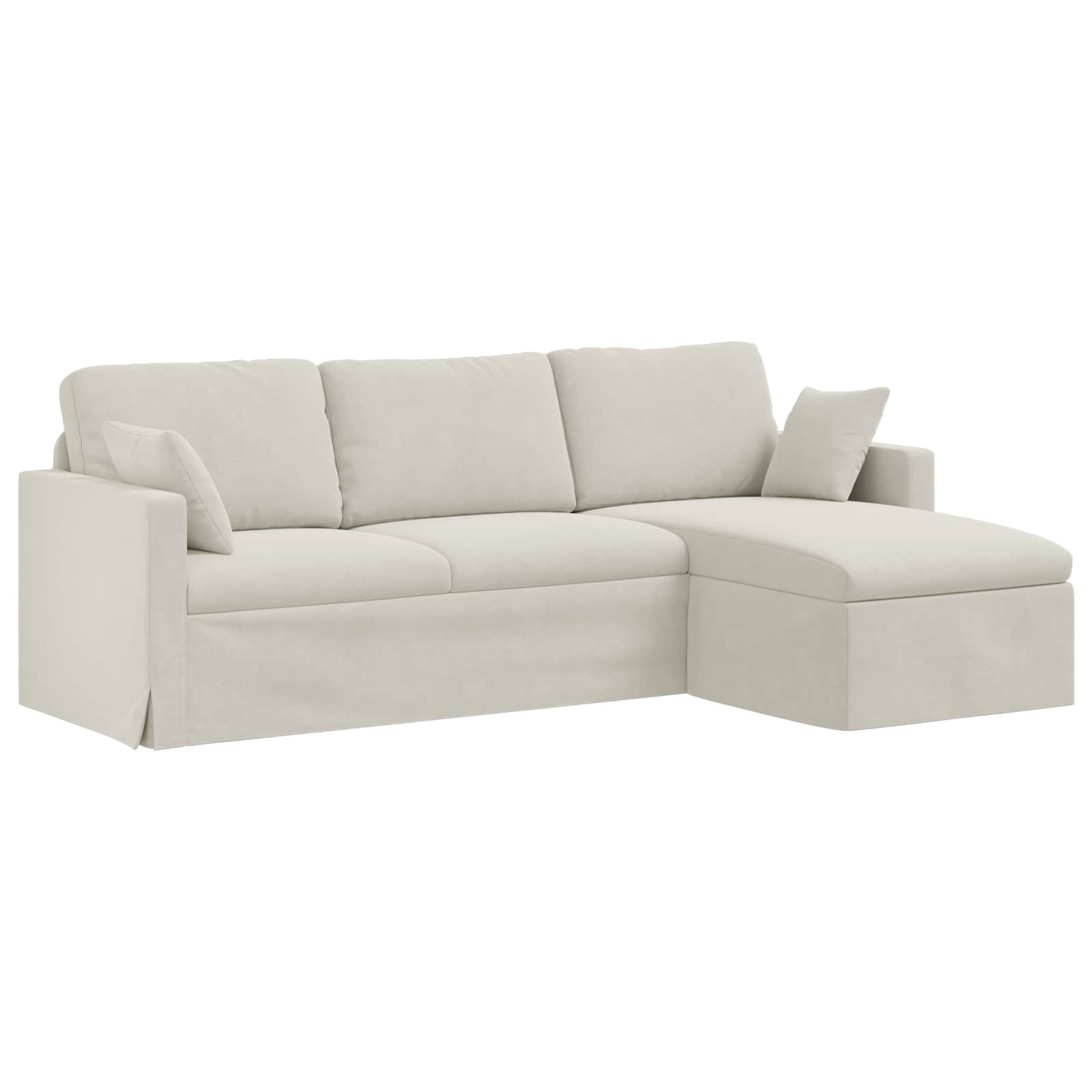 Καναπές Κρεμ 228 x 134 x 80 εκ Βελούδο